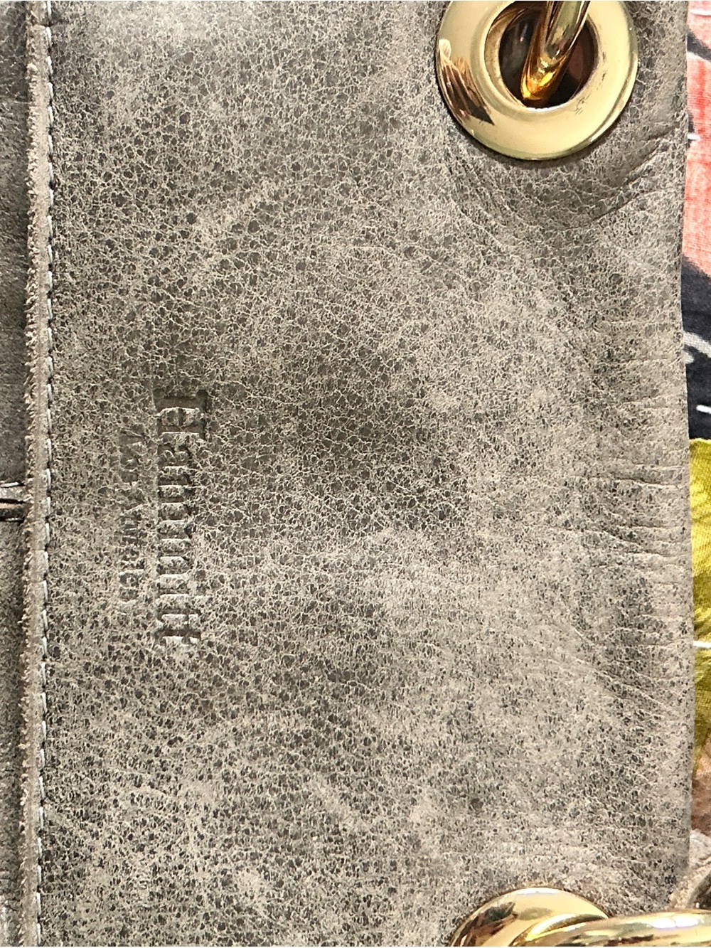 Hammitt Grey Leather crossbody Bag with Gold Hardware